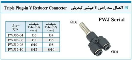اتصال سه راهی تبدیل فیشی PWJ